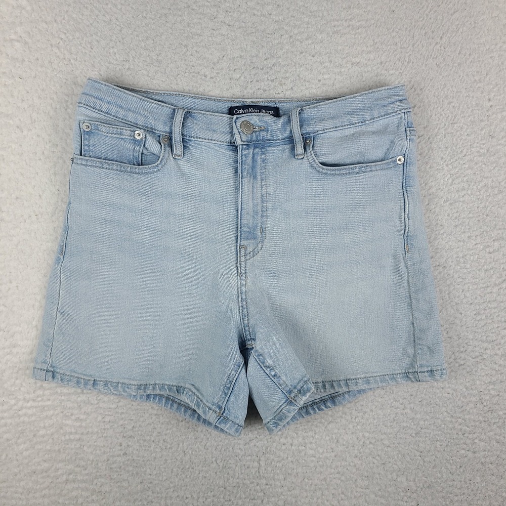 Calvin Klein Jean Shorts Womens 8 Light Blue 5" Inseam Denim Light Wash